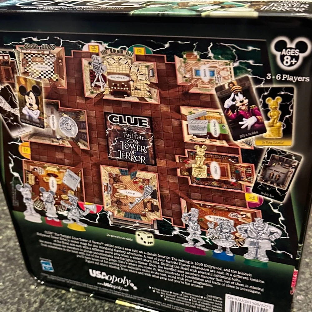 Disney Clue Twilight Zone Tower of Terror board Game replacement pieces read
